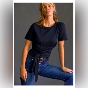 Pilcro Anthropologie black wrap shirt